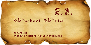 Ráczkevi Mária névjegykártya