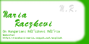 maria raczkevi business card